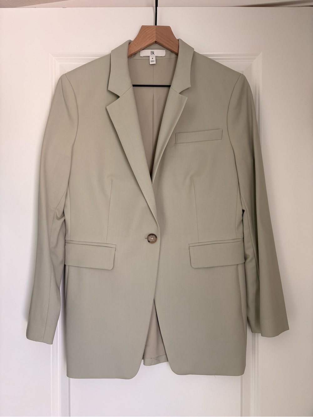 Banana Republic Sage Green Single-Button Blazer